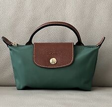 Longchamp Le Pliage Original Mini Pouch with Handle SAGE Green Recycled Canvas, used for sale  Shipping to South Africa