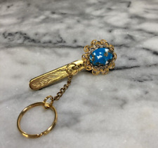 Vintage 60s Kings Key Finder faux turquoise Keychain Clip Holder Los Angeles CA for sale  Shipping to South Africa