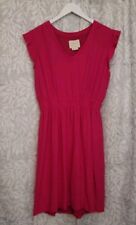 Kate Spade New York Dress Pink Women's 10 V Neck Ruffle Cap Sleeve Elastic Waist for sale  Shipping to South Africa