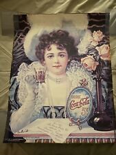 "Póster vintage de Coca-Cola joven victoriana con taza 20""x 16""", usado segunda mano  Embacar hacia Argentina