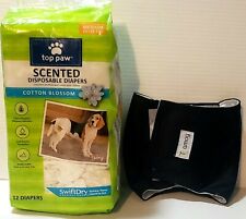 Fraldas descartáveis perfumadas para cachorros Top Paw tamanho médio 15-35 libras + envoltório para cachorros machos , usado comprar usado  Enviando para Brazil