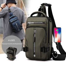 Men-Nylon-Backpack-Cross-body-Shoulder-Bag-Male-Messenger-Chest-Bags-New comprar usado  Enviando para Brazil