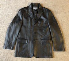 Apt. Blazer masculino 9 couro preto 3 botões casaco esportivo - Tamanho 40R comprar usado  Enviando para Brazil