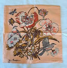 Capa de travesseiro vintage Jim Thompson tailandesa de seda com zíper papoulas pássaro 15 x 15 pêssego comprar usado  Enviando para Brazil