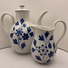 De colección Nymphenburg té/cafetera y crema De We vajilla azul y blanco floral  segunda mano  Embacar hacia Mexico