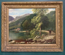 Large Antique Victorian Scottish Oil On Board Painting In Gold Gilt Frame for sale  Shipping to South Africa