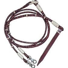 Vintage Vaquero Russet Leather Rawhide Knots Romal Romel Rommel Cowhorse Reins for sale  Shipping to Canada
