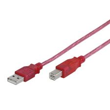 Cable printer USB 2.0 A/B Male/Male Shielded Transparent red 1,5m. VIVANCO na sprzedaż  PL