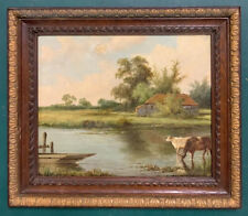 Original Antique Victorian Scottish Oil On Canvas Painting In Gold Gilt Frame for sale  Shipping to South Africa