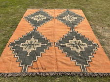 Alfombra tradicional india hecha a mano de yute y lana alfombra oriental boho estampada segunda mano  Embacar hacia Argentina