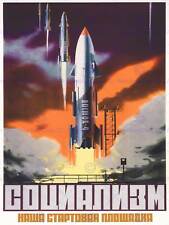 PROPAGANDA SOVIET SPACE ROCKET LAUNCH USSR COMMUNISM POSTER ART PRINT BB2716B for sale  Shipping to Canada