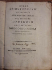 Delle azioni edilizie opuscolo legale Gregorio Fierli 1807 Libro antico legge, usato usato  Italia
