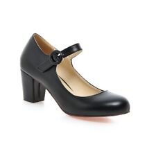 Mary Jane Shoes Women's Pumps Retro Vintage Elegant High Heels Block Heel 9695 for sale  Shipping to South Africa