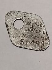 Vintage metal tag for sale  Canton