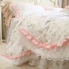 Conjunto de roupa de cama de renda floral com babado capa de edredom saia de cama fronhas têxteis para casa, usado comprar usado  Enviando para Brazil