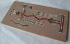 Tall Vintage Navajo Sand Painting on Chipboard - Hunter Bow for sale  Shipping to South Africa