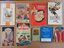 Lot of 9 vintage Recipe Books Booklets Wartime, Canning, Mixmaster 1920's - 1950 for sale  Shipping to South Africa