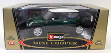 Carro modelo Burago escala 1/18 fundido 3379 Mini Cooper 2000 verde branco, usado comprar usado  Enviando para Brazil