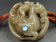 Linda garrafa de rapé de jade chinesa antiga esculpida à mão rara "macaco e cavalo" 1220 comprar usado  Enviando para Brazil