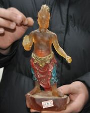 9,6" antiga pintura de cristal budismo da China esculpida estátua de Buda Fudo Acalanatha comprar usado  Enviando para Brazil