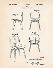 Silla moderna 1947 Eames patente retro muebles de mediados de siglo estampado patente de diseñador segunda mano  Embacar hacia Mexico