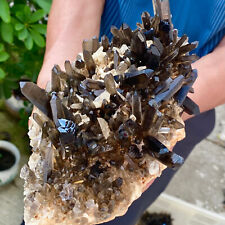 Hermosa muestra mineral de cristal de cuarzo negro natural de 5,55 lb segunda mano  Embacar hacia Mexico