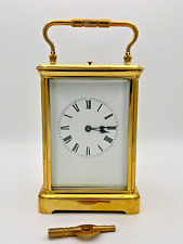 ANTIQUE FRENCH BRASS STRIKING/REPEATING  CARRIAGE CLOCK - WORKING WITH KEY for sale  Shipping to South Africa
