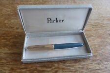 Caneta-tinteiro vintage Parker 51 cinza laminada dourada com caixa, usado comprar usado  Enviando para Brazil