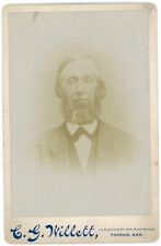 Cartão de armário antigo da década de 1880 Willett homem mais velho Shenandoah barba Topeka, KS comprar usado  Enviando para Brazil