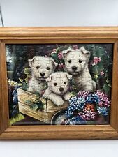 Completed Framed Lovable Westies Jigsaw Puzzle Wall Hanging Art Jenny Newland for sale  Shipping to South Africa