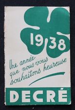 Calendrier miniature 1938 d'occasion  Nantes-