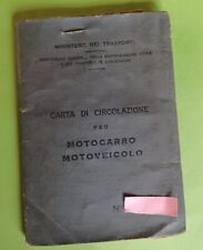 Libretto circolazione motocarr usato  Viterbo