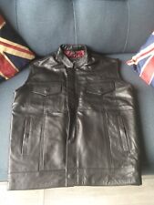 Leather biker waistcoat for sale  TAUNTON