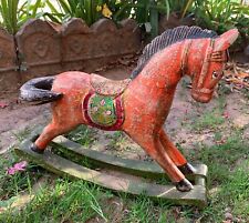 Usado, Madera Caballo Estatua Naranja Pintado Animal Figura Vintage Juguete para Niños segunda mano  Embacar hacia Mexico