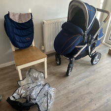 Used, Babystyle Egg Pram Stroller Double/twin regal navy Blue. for sale  Shipping to South Africa