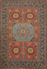 Tapete de lã oriental antigo corante vegetal geométrico russo cazaque atado à mão 5x7 comprar usado  Enviando para Brazil