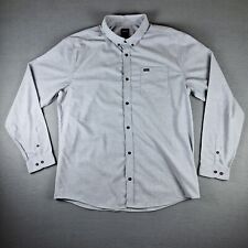 Usado, Camisa masculina RVCA cinza XXL sólida com botões manga longa slim fit surf skate comprar usado  Enviando para Brazil