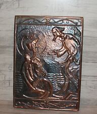 Vintage copper wall hanging plaque The Tale of the Fisherman and the fish for sale  Shipping to South Africa