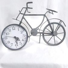 Rower ścienny lub wolnostojący zegar metal kwarcowy szary postarzony ok. 11x7,5" na sprzedaż  Wysyłka do Poland