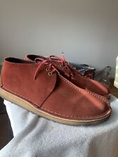 CLARKS ORIGINALES TREK ZAPATOS DE GAMUZA BORGOÑA LADRÓN DE BANCOS Botas Chukka Rojas Para Hombre 12 segunda mano  Embacar hacia Argentina