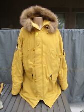 Used, Vtg Alpha Industries Golden Yellow N-3B Snorkel Hooded Parka, Jacket, Large Size for sale  Glendale