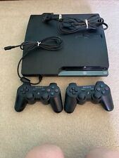 Sony PlayStation 3 Slim PS3 Black Console Gaming System w/2 Controllers Untested for sale  Shipping to South Africa