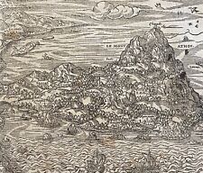 Grecia Monte Athos Por André Thevet (1504-1592) Mapa de Aprox. 1575 comprar usado  Enviando para Brazil