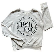 Usado, Sudadera cuello redondo con logotipo crema Hollister talla XS segunda mano  Embacar hacia Mexico