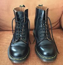 DR MARTENS BLACK MADE IN ENGLAND VINTAGE 1460 LEATHER BOOTS UK 8, used for sale  Shipping to South Africa