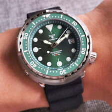 Relógio masculino mergulho automático super luminoso 30ATM mostrador verde Tandorio NH35 NH36 comprar usado  Enviando para Brazil