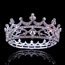 Usado, 4,5 cm de altura Cristal Completo Rey Reina Boda Reina Princesa Baile de graduación Tiara Corona Redonda segunda mano  Embacar hacia Argentina