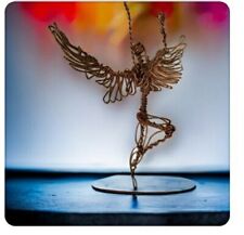Copper Wire Art Sculpture Angel Wings Man for sale  Shipping to South Africa