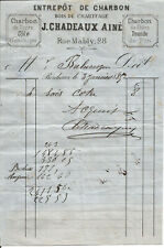 Bordeaux invoice 1885.chadeaux d'occasion  Expédié en Belgium