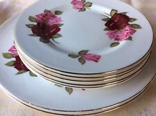 Royal Imperial Pink Floral Rose Dinner Salad Plates Mixture for sale  Shipping to South Africa
